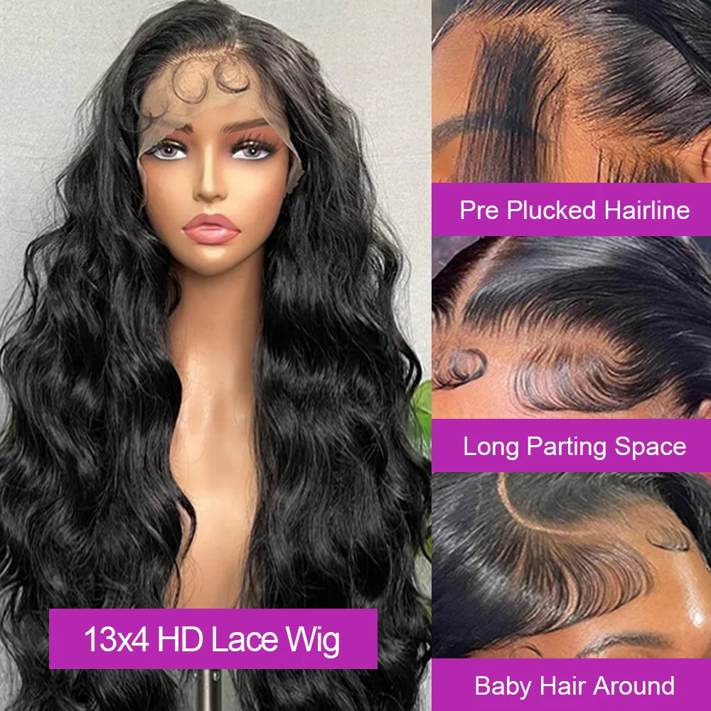 Loose Deep Wave 13x4 Lace Front Human Hair Wig Brazilian Nature Wave Frontal Wigs Human Hair 13x6 HD Lace Frontal Wig For Women