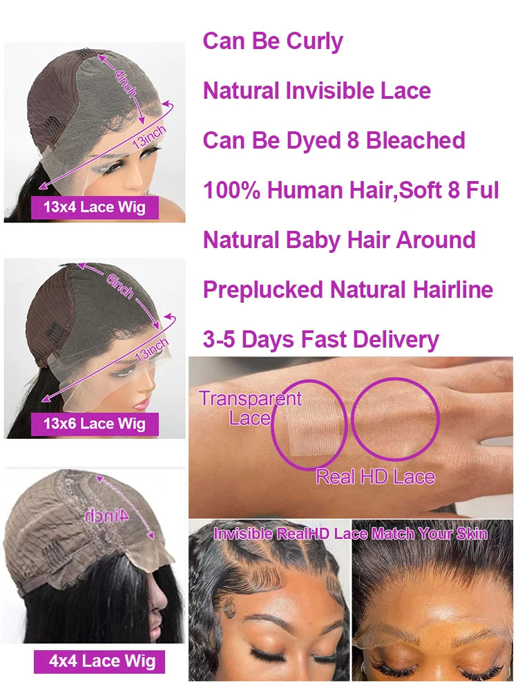 Loose Deep Wave 13x4 Lace Front Human Hair Wig Brazilian Nature Wave Frontal Wigs Human Hair 13x6 HD Lace Frontal Wig For Women