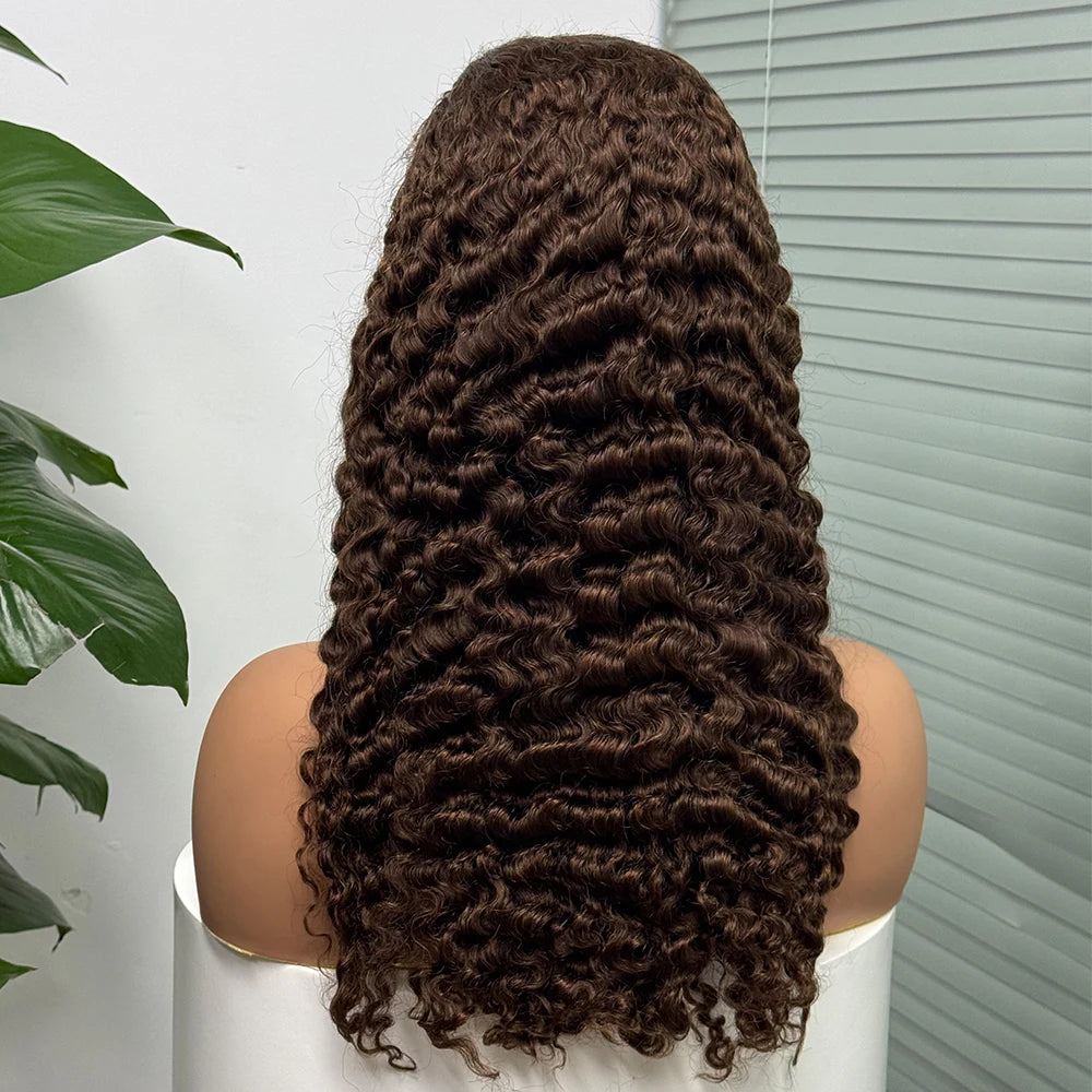 5x5 Lace 300% Density Burmese Deep Curly Hair Wig Ombre Double Drawn Human Hair Wig Transparent Lace Front Wig for Black Women