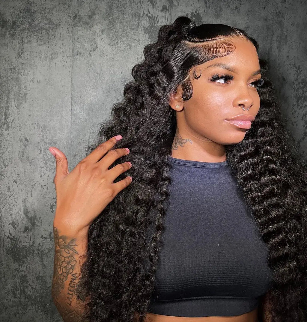 Loose Deep Wave 13x4 Lace Front Human Hair Wig Brazilian Nature Wave Frontal Wigs Human Hair 13x6 HD Lace Frontal Wig For Women