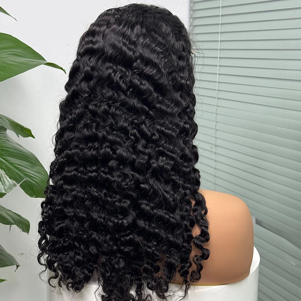 5x5 Lace 300% Density Burmese Deep Curly Hair Wig Ombre Double Drawn Human Hair Wig Transparent Lace Front Wig for Black Women