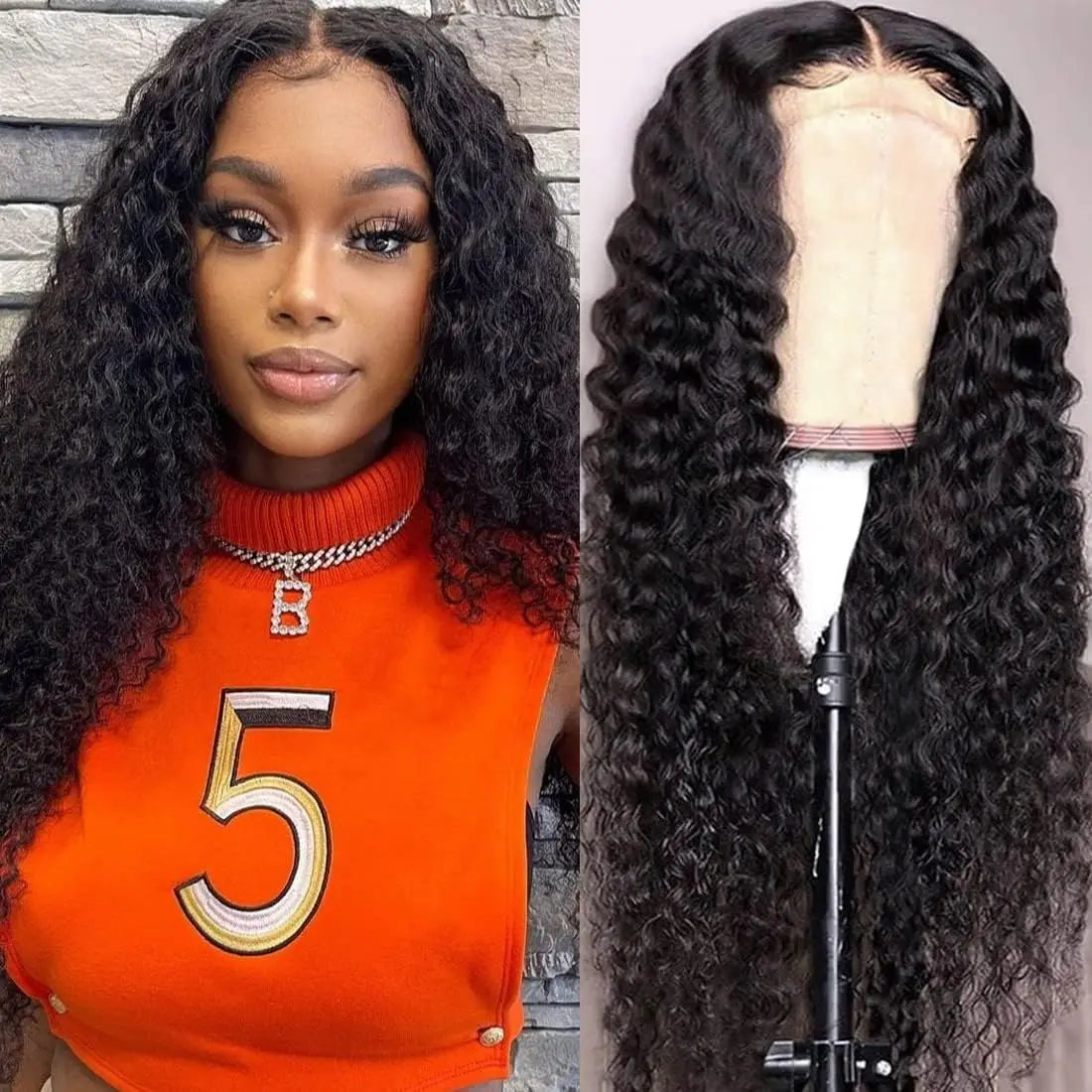 Curly Human Hair Wigs 13x6 HD Lace Front Wig Human Hair Brazilian Hair Transparent Lace Front Human Hair Wig For Women
