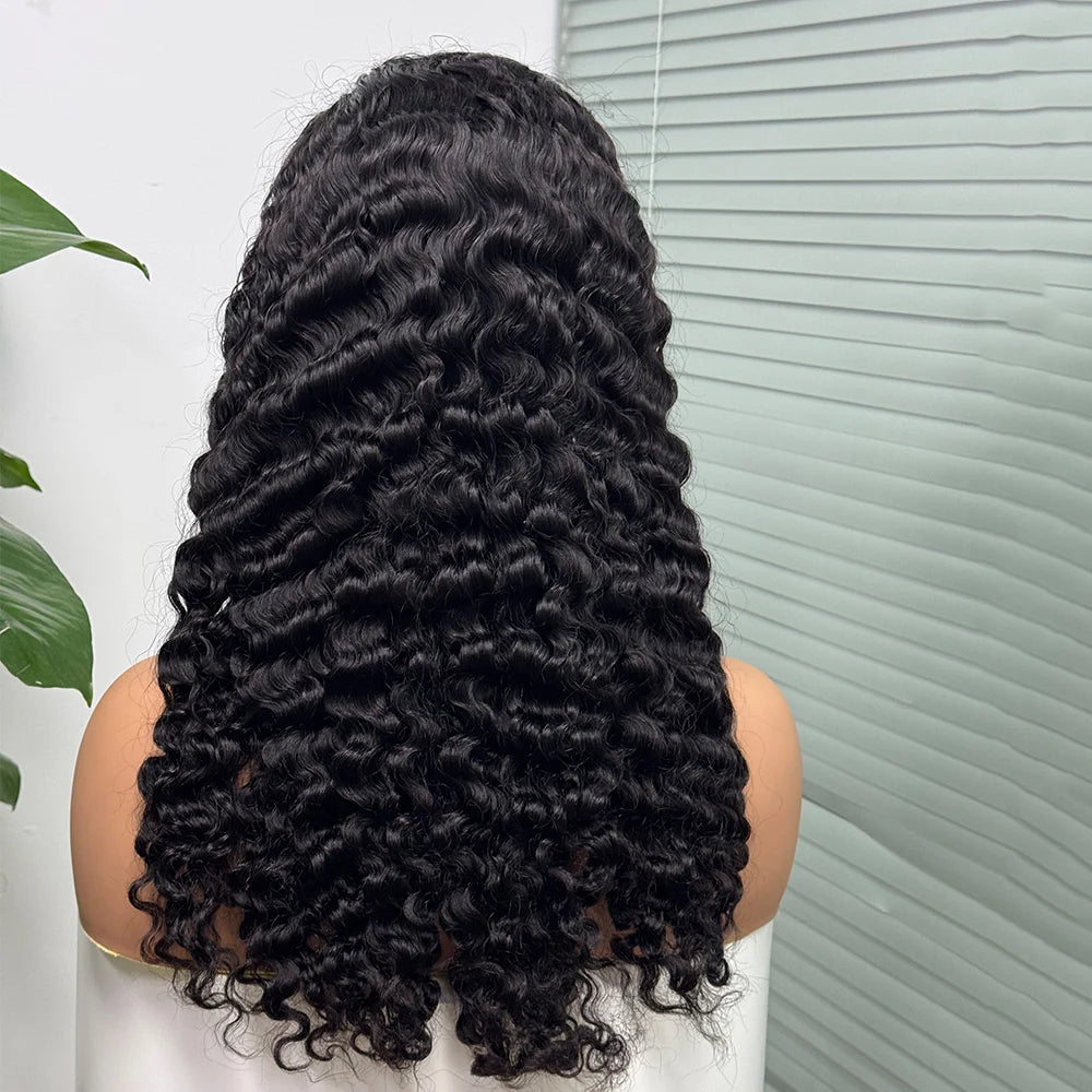 5x5 Lace 300% Density Burmese Deep Curly Hair Wig Ombre Double Drawn Human Hair Wig Transparent Lace Front Wig for Black Women