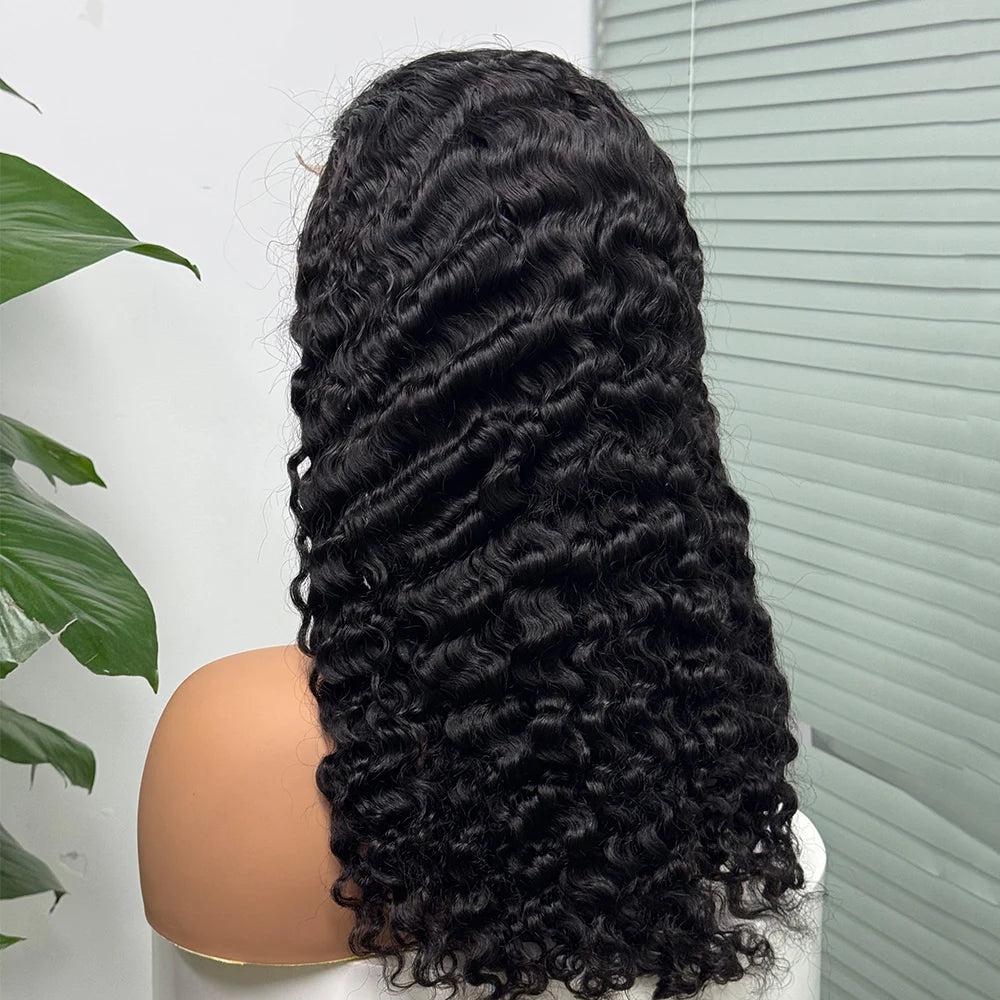 5x5 Lace 300% Density Burmese Deep Curly Hair Wig Ombre Double Drawn Human Hair Wig Transparent Lace Front Wig for Black Women