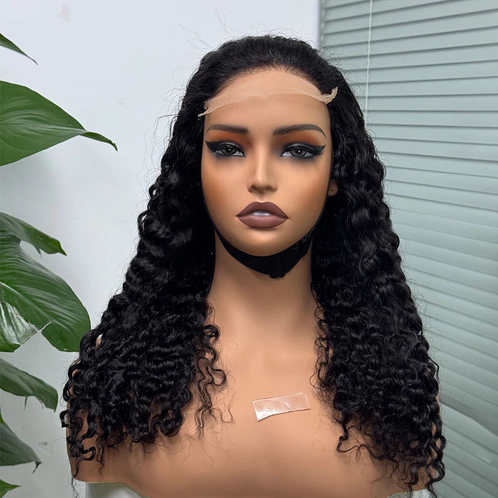 5x5 Lace 300% Density Burmese Deep Curly Hair Wig Ombre Double Drawn Human Hair Wig Transparent Lace Front Wig for Black Women