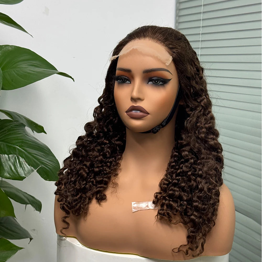 5x5 Lace 300% Density Burmese Deep Curly Hair Wig Ombre Double Drawn Human Hair Wig Transparent Lace Front Wig for Black Women
