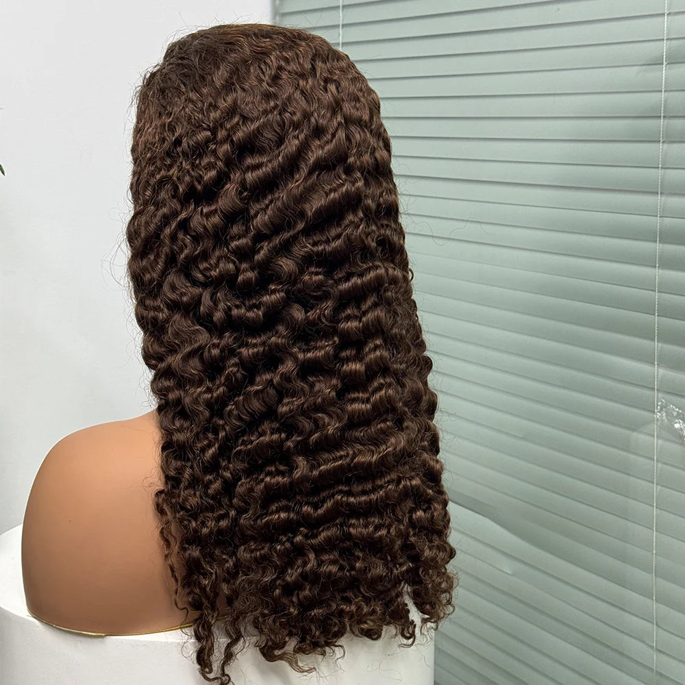 5x5 Lace 300% Density Burmese Deep Curly Hair Wig Ombre Double Drawn Human Hair Wig Transparent Lace Front Wig for Black Women