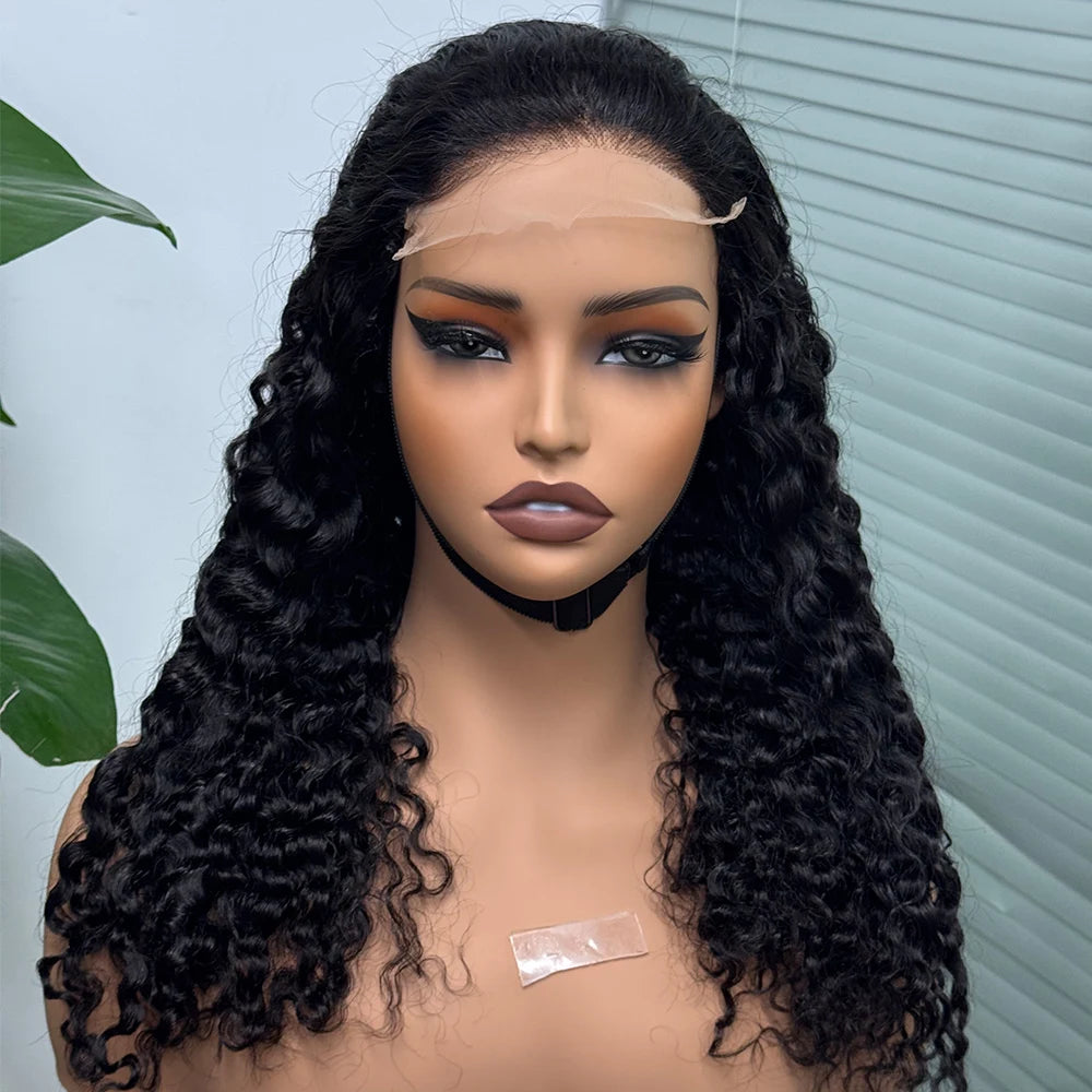 5x5 Lace 300% Density Burmese Deep Curly Hair Wig Ombre Double Drawn Human Hair Wig Transparent Lace Front Wig for Black Women