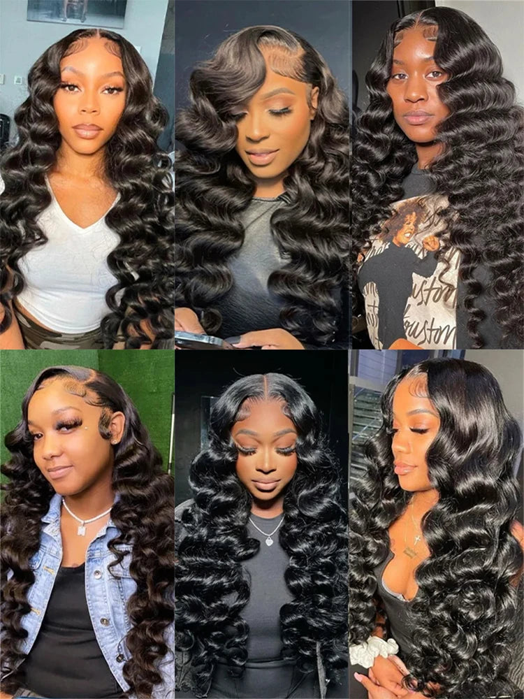 Loose Deep Wave 13x4 Lace Front Human Hair Wig Brazilian Nature Wave Frontal Wigs Human Hair 13x6 HD Lace Frontal Wig For Women